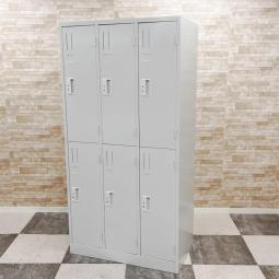 【みんな大好き多人数用！ホワイトの6人用新古品ロッカー！もちろん全鍵2本付き！！！】ロッカー　スチール　ホワイト　増員　鍵付き　【ロットでもご案内可能です！】