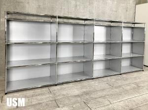 【引き取り限定】USMハラー　4列4段 キャビネット　マッドシルバー　D350　OPOPOPOP