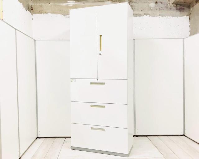 【オフィスの書類をまとめて整理！省スペースに大量収納！】■イナバ　ティーエフシリーズ　上下書庫セット（両開き＋3段ラテラル）　■高品質で安心の国産スチールキャビネット！