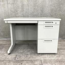 【スタンダードなデザインで使いやすい！】■プラス製　片袖デスク　W1000×D700×H700mm　エルグレー【PLUS　LA】