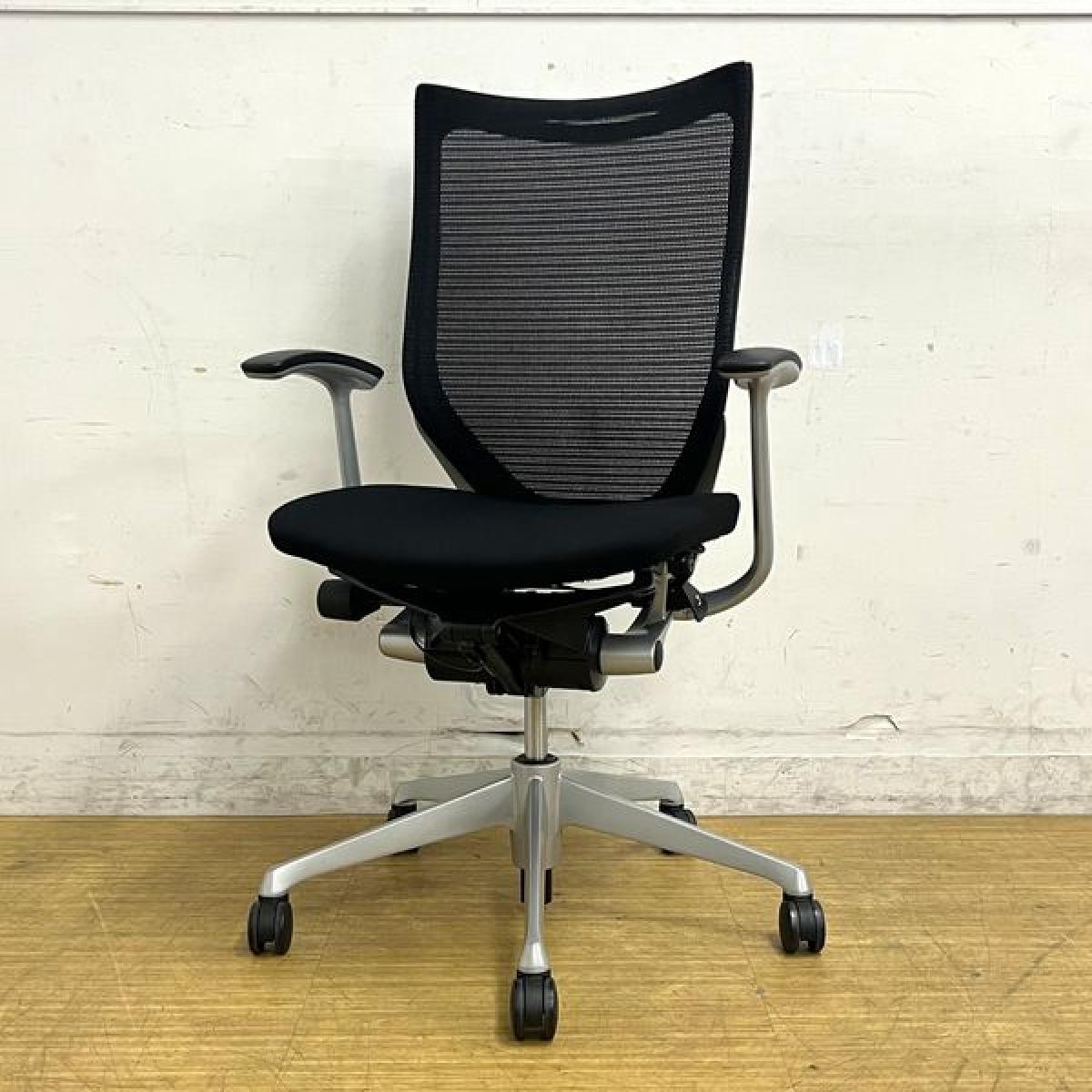 中古】バロンチェア CP45DR FDF1 オカムラ/okamura 肘付ハイバック 