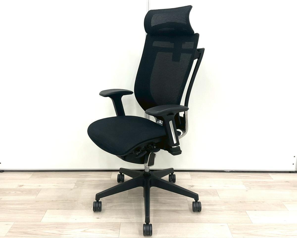 中古】VIGOR VIG-P50H1-MM BK アイリスチトセ 肘付ハイバックチェア