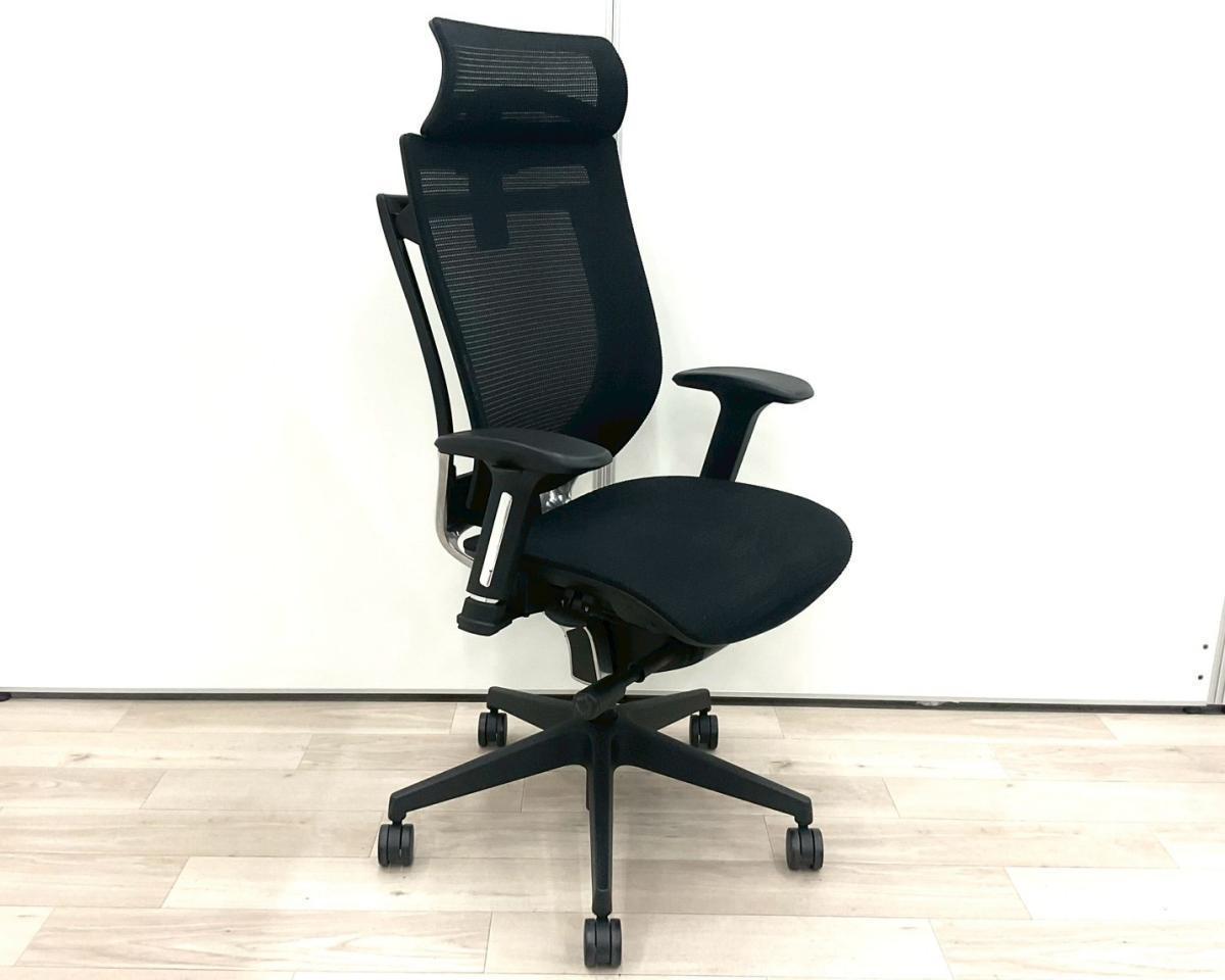 中古】VIGOR VIG-P50H1-MM BK アイリスチトセ 肘付ハイバックチェア