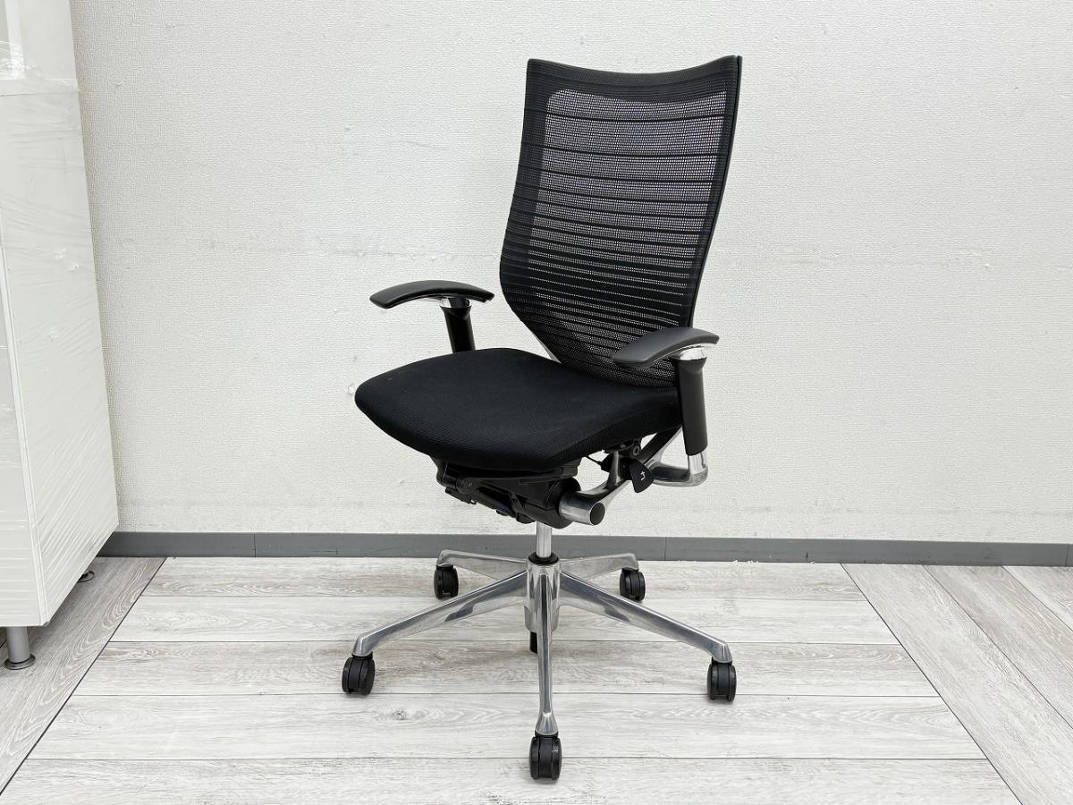 中古】バロンメッシュチェア オカムラ/okamura 肘付ハイバックチェア