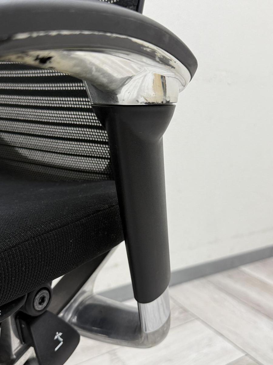 中古】バロンメッシュチェア オカムラ/okamura 肘付ハイバックチェア