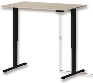 【立っても座ってもデスクワーク可能！】■電動昇降デスク　メモリー付　W1200×D600×H725～1215mm　木目/ブラック脚　EDK12BK　アスカ（Asmix/アスミックス） ■電動で簡単に昇降できる！【新品】