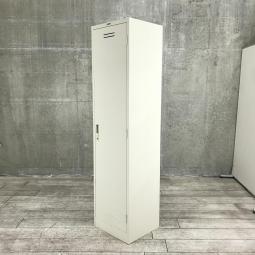 【奥行400㎜】【移転や増員にオススメ！掃除用具入れとしてもお使いいただけます！】■ライオン(LION)製　1人用更衣ロッカー　W450×D400㎜　■ニューグレー　■シリンダー錠