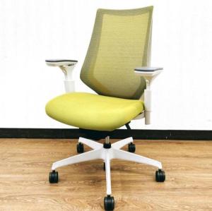 【在庫セール品・2脚限定】【T1】■コクヨ（KOKUYO）製　デュオラ（Duora）　肘付ハイバック　■ライトオリーブ×ホワイトシェル　■背面メッシュ　■可動肘【二重フレーム構造がもたらすしなやかで美しい背もたれ機能！簡易操作で自分に合った姿勢をサポート！】