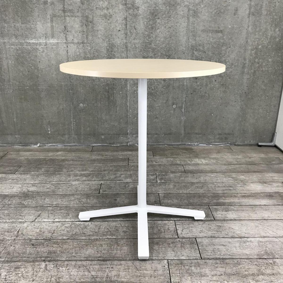 【リフレッシュルームや会議スペースに！】【多様なオフィスにフィットするミーティングテーブル】■コクヨ(KOKUYO)製　ビエナ(VIENA)シリーズ　丸テーブル　幅900㎜　■木目ナチュラル/単柱脚ホワイト【2512】弊社使用欄【A01048475】
                        ビエナ
                                    中古
            