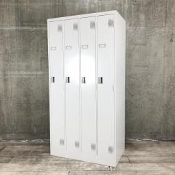 【シンプルでスタンダードな更衣ロッカー！　移転や増員を検討されている方にオススメ！】■豊国工業製　TLKシリーズ　４人用更衣ロッカー　W900×D515㎜　■ホワイト 　■シリンダー錠【2512】弊社使用欄【A01046746】
