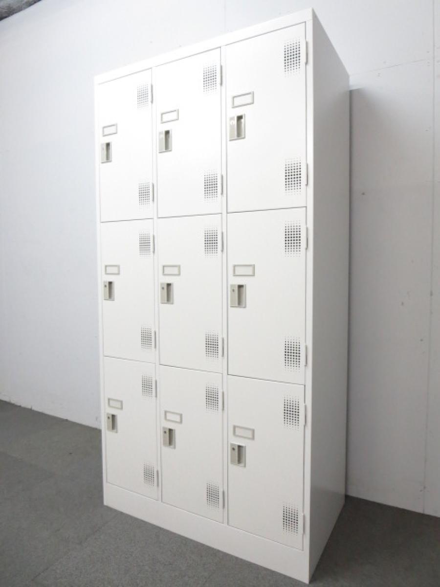 【豊国工業】TLKロッカーシリーズ　9人用(9名用)更衣ロッカー　■ホワイトグレー　3×3名【2512】弊社使用欄【A01027005】
                        TLKロッカー
                                    中古
            