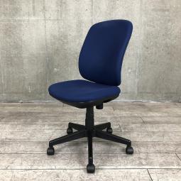 【シンプルなのに上質！フィット感が快適なコンパクトサイズのOAチェア！】■プラス(PLUS)製　プリセア(Presea)チェア　肘無　ハイバック　■ブルー×ブラックシェル　※シェルキズ有【2512】弊社使用欄【A01050659】