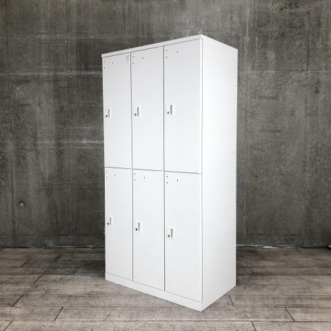 【定価約11万円】【省スペースに6名分の収納可能！常に人気の高い更衣用ロッカー！】■イトーキ(ITOKI)製　クローレ(clole)シリーズ　6人用更衣ロッカー　W900×D515㎜　■ホワイト　■シリンダー錠【移転や増員を検討されている方にオススメ！】