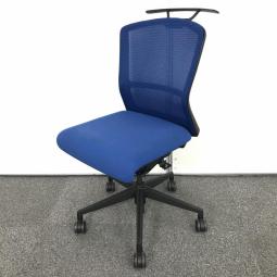 【在庫入替品】【洗練されたデザインで大人気！ワンランク上の座り心地！】■ウチダ (UCHIDA)製　エルフィ (ELFIE)　 肘無し　ミドルバック　■背面メッシュ　■アクアブルー×ブラックフレーム　■ハンガー付