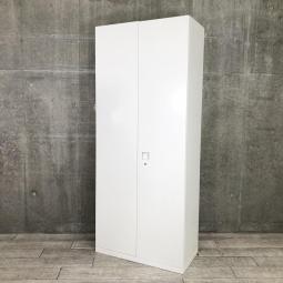 【オフィスの書類をスッキリ整理！A4が6段分の大容量壁面収納！取っ手がどの方向からでも開くマルチハンドルが人気！】■オカムラ(okamura)製　レクトラインシリーズ　両開き書庫　ハイキャビネット　新型　H2150㎜　■シリンダー錠　■ホワイト　※搬入経路にご注意ください。【弊社使用欄：A01052370】