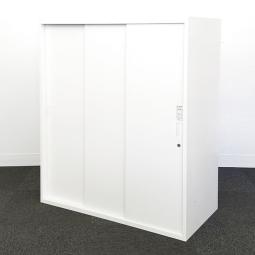 【西】～省スペースでスマート収納！鍵付きスライド書庫でオフィスを美しく整理～【オカムラ】【レクトライン】【引き違い書庫】【ホワイト】【ローキャビネット】　【チェア】【椅子】【イス】【事務椅子】【デスク】【机】【書庫】【書棚】【棚】【ラック】【収納】【格安】【安い】【メーカー】【レイアウト変更】【模様替え】