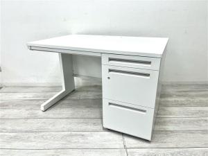 【定価約10万円】【コンパクトな幅1100㎜サイズ！急な増員におすすめ！】■内田洋行　スカエナ　■ホワイト　■片袖机