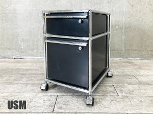 USMハラー　ロールボーイ　デスクインワゴン　グラファイトブラック　鍵付き