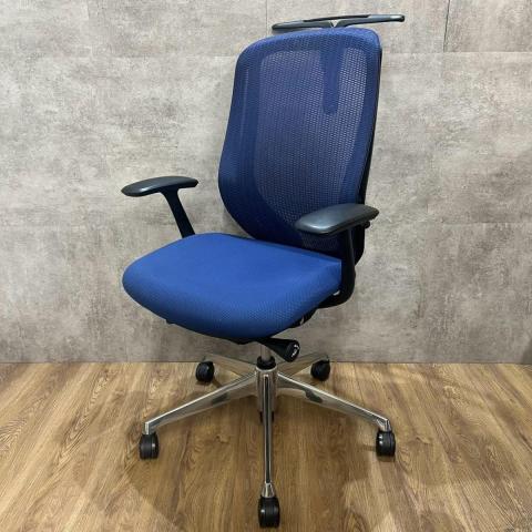 中古 オカムラ ビラージュ オフィスチェア 肘当て付き ネイビー 事務椅子 肘付チェア| 中古オフィス家具専門店のオフィスアイデア