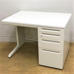 【在庫入替セール】【3台限定】【安心のオカムラ製片袖デスクが入荷しました！】4段引き出し　片袖机　W1000　D700　H720　okamura　アドバンス　ホワイト　オフィスバスターズ　東大阪店【K1】