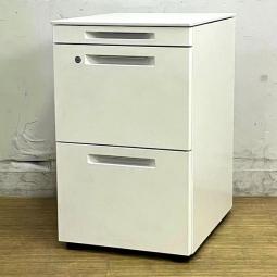 【在庫入替セール】コクヨ　GTAシリーズ　3段ワゴン　奥行き500mmのスリムサイズ　奥行き1200mmのフリー アドレスデスクや奥行き600mmの平デスクに　ホワイト　鍵付き　シリンダー錠