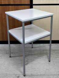 【フレキシブルに使える！電話台やアルコール消毒液スタンドとしても！】■コクヨ(KOKUYO)製　テレホンスタンド　電話・プリンター台　W450×D450×H700㎜　■ホワイト/脚：シルバー