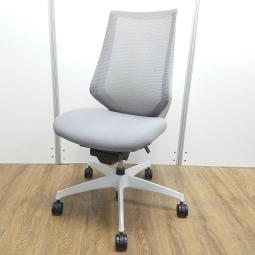 【二重フレーム構造がもたらすしなやかで美しい背もたれ機能！簡易操作で自分に合った姿勢をサポート！】
■コクヨ/デュオラ（Duora）/ソフトグレー×ホワイトシェル　肘付き　ハイバック　背面メッシュ