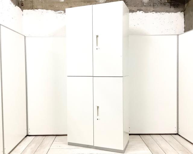 【中古】L6 L6-105A-W4 648-210 プラス（PLUS） ハイキャビネット／両開き＋両開き