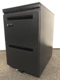 ★ウチダ製　ST　ブラック　W400xD590xH650サイズ　ダイヤル錠　平机・フリーアドレスデスクにおすすめ！　ダイヤル錠で鍵を持ち歩く手間なし！　フリアド用ワゴン　3段ワゴン！！※非常は解除キーは付属しておりません。