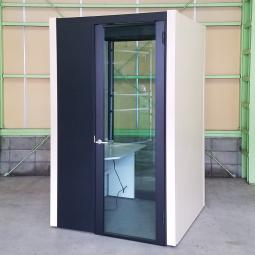 【関西倉庫在庫】内田洋行から現行モデルCo-at box（コアットボックス）の1人用（1212サイズ）が1台限定で新古品入荷！中古　新古品　クローズドブース　テレホンブース　集中ブース　ABW　木目×BK