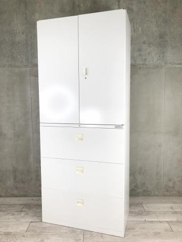 【中古】SAデュオライン 4B3SZZ / 4B3SZC ZA75 オカムラ（okamura） ハイキャビネット／両開き＋3段ラテラル