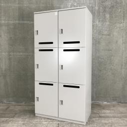 【2列3段で省スペースに設置できる！】■イトーキ製　6人用メールロッカー　投函口付き　■フリーアドレスオフィスでの使用にオススメ！　※キズありのためお安く！【在庫入替セール品！】