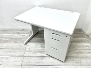 【省スペースのオフィスに最適！コンパクトサイズの片袖机！】■東洋スチール（TOYOSTEER）製　CSシリーズ　片袖机　　W1000×D700㎜　■シリンダー錠　■グレー/080