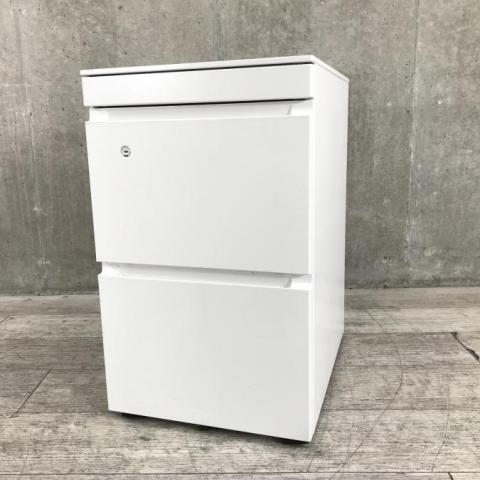 【在庫入替セール】コクヨ　GXワゴン　3段ワゴン　ホワイト　鍵付き　シリンダー錠　フリーアドレスデスクのおともに【愛知・名古屋・豊田・静岡・浜松】