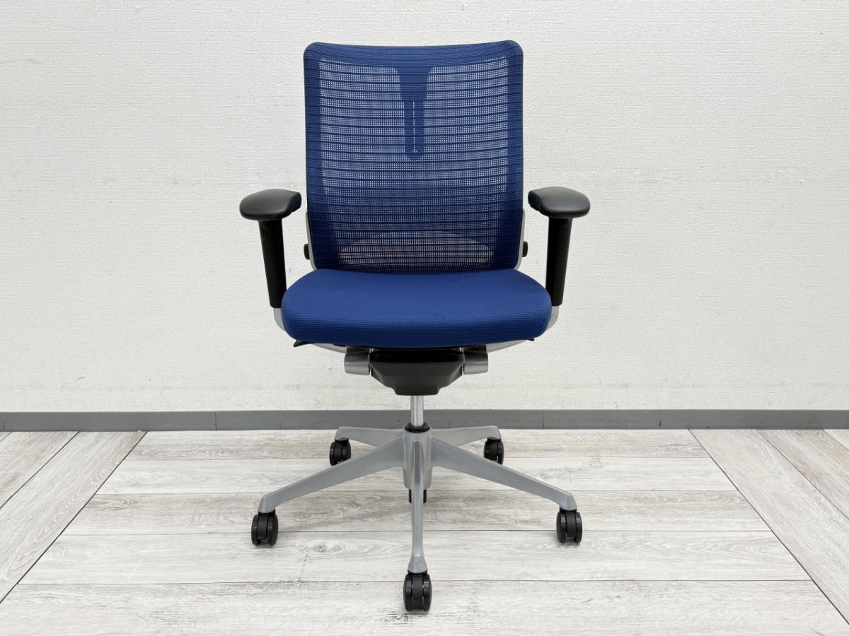 中古】コーラルメッシュ オカムラ/okamura 肘付ミドルバックチェア