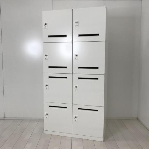 【これ1台で8人分の収納力!増員時に最強の相棒!】■オカムラ(okamura)製 レクトラインシリーズ 8人用パーソナルロッカー メールロッカー モバイルロッカー ■ダイヤル錠 ■投函口付 ■ホワイト【弊社使用欄:A01046769】