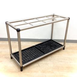 ☆40本程度収納可能！【スタンダードなデザインであらゆる玄関にフィット！】■オカムラ製　多人数用傘立て　W750mm　ステンレス　■オフィスの必需品！アンブレラスタンド！