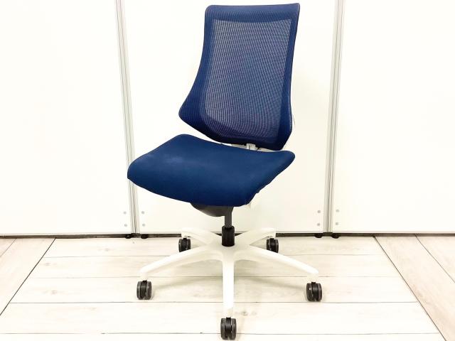 【中古】エフメッシュ KF-170JB-W9B2 イトーキ（ITOKI） 肘無ハイバックチェア