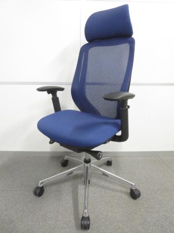 高級チェア／前傾チルド付　◆Okamura／オカムラ◆Sylphy／シルフィー　※本体カラー：ネイビーブルー