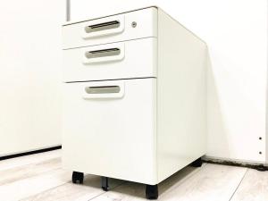 【スタンダードなデザインで使いやすい！】■プラス　エルエーシリーズ　3段ワゴン　ホワイト【デスクサイドキャビネット】【PLUS　LA】★