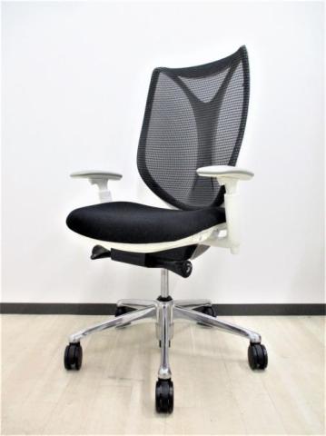 人気/高級/前傾　オカムラ（okamura）製　サブリナチェア (Sabrina)　ハイバック　　背面メッシュ　可動肘付　ホワイトフレーム