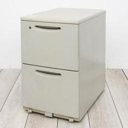 【在庫入替セール】国内トップメーカーの大容量ワゴン！！ オカムラ　SD　2段ワゴン　ニューグレー　鍵付き　収納【T1】