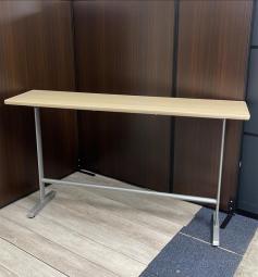 【在庫セール品・1台限定】【T1】■オカムラ　8177シリーズ　ハイテーブル　W1800mm×H1000mm　■ライトプレーン天板×シルバー脚【ナチュラル天板のハイテーブル！　受付や休憩スペース用に！】