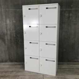 【フリーアドレスの相棒！ダイヤル錠タイプの8人用メールロッカー！】■オカムラ(okamura)製　レクトラインシリーズ　8人用ロッカー　パーソナルロッカー　H1810㎜　■投函口付き　■ホワイト　■ダイヤル錠　※非常解除キーの付属ございません。