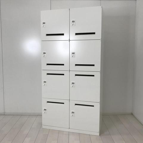 【これ1台で8人分の収納力！増員時に最強の相棒！】■オカムラ(okamura)製　レクトラインシリーズ　8人用パーソナルロッカー　メールロッカー　モバイルロッカー　■ダイヤル錠　■投函口付　■ホワイト【弊社使用欄：A01046769】【ID】