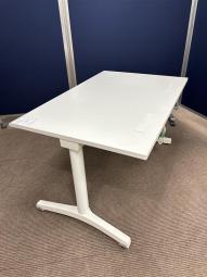 【西】～高さを変えて、働き方も変わる。昇降デスクで、快適ワークを自由にデザイン！～【イトーキ】【上下昇降】【ホワイト】【デスク】【ワークデスク】【T字脚】