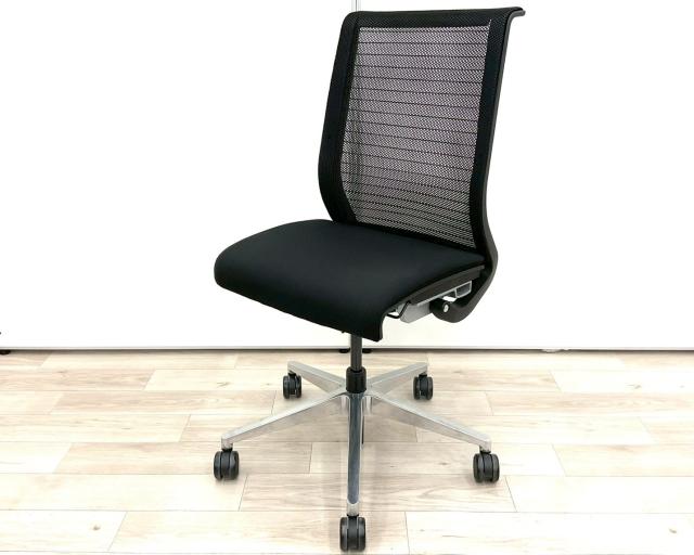 ■スチールケース(Steelcase)製　■シンクチェア　■肘無し　■ハイバック　■背面メッシュ　■ブラック（black）　■オススメ/人気/定番商品　【弊社使用欄：A01049480 】