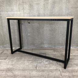 【コンセント付きハイテーブル！】■アスプルンド製　ハイテーブル　■W1500×D450×H1000mm　■電源タップ付き　■木目調の天板とブラックフレーム