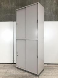 【省スペースに大量収納！オフィスの書類をまとめて整理！】■ITOKI製　シンラインシリーズ　上下書庫セット　2枚引き違い＋2枚引き違い　ハイキャビネット　H2150㎜　■シリンダー錠　■ホワイト