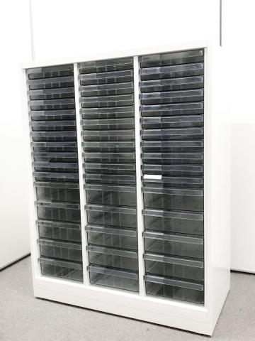 【書類や備品の保管・収納にオススメ!】|■オカムラ レクトライン クリスタルトレー ■ホワイト ■3列 浅型11段 深型5段 【AD】